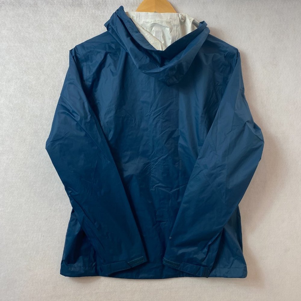 Eddie Bauer Raincoat Women’s Size Small Windbreaker Nylon Hood Jacket Aqua Blue - Picture 11 of 11